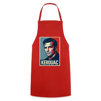 Jack Kerouac Pop Portrait - Cooking Apron - red - Front - AI Model Male 185 dark (185cm)