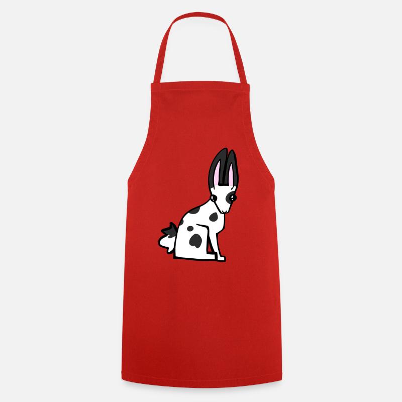 speckled bunny  - Cooking Apron - red