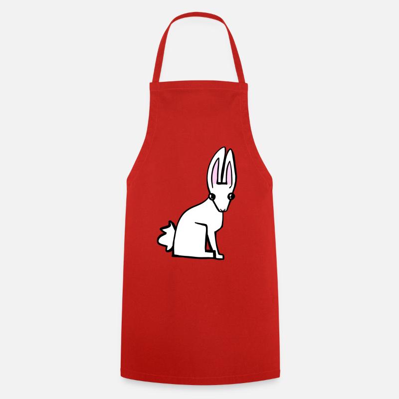 Lapin blanc - Tablier de cuisine - rouge
