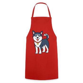 Husky (comic) - Cooking Apron - red - Front - AI Model Male 185 dark (185cm)