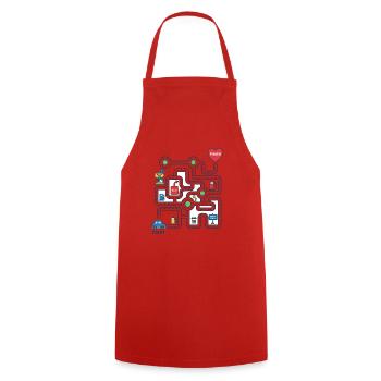 Dad Navigation System, free family interaction - Cooking Apron - red - Front - AI Model Male 185 dark (185cm)