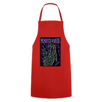 Memento Vivere – Démon biomécanique du cyber grunge - Tablier de cuisine - rouge - Devant - AI Model Male 185 dark (185cm)