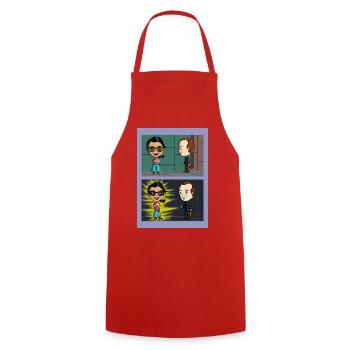 Une nouvelle en deux illustrations - Tablier de cuisine - rouge - Devant - AI Model Male 185 dark (185cm)