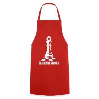 Opa Denkt Voraus – Schach König Zahnrad Design - Kochschürze - Rot - Vorne - AI Model Male 185 dark (185cm)