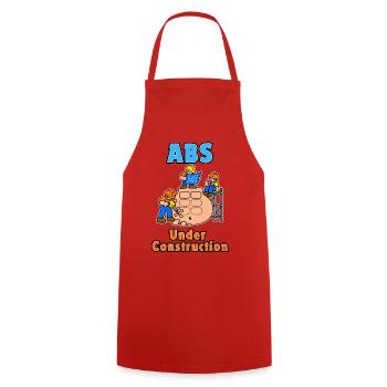 ABS im Bau - Kochschürze - Rot - Vorne - AI Model Male 185 dark (185cm)