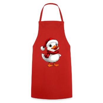 Weisses Entchen Weihnachten - Kochschürze - Rot - Vorne - AI Model Male 185 dark (185cm)
