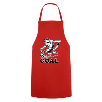 Football Cheeta - "Goal" Design - Tablier de cuisine - rouge - Devant - AI Model Male 185 dark (185cm)