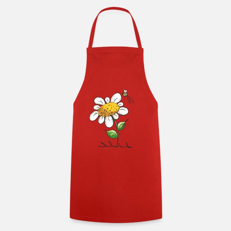 Fleur dessin animé - Cadeau - Tablier de cuisine - rouge