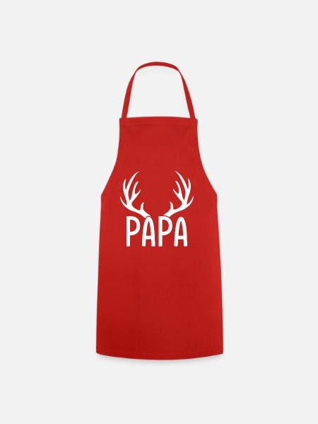 Papa Hirschgeweih - Kochschürze - Rot
