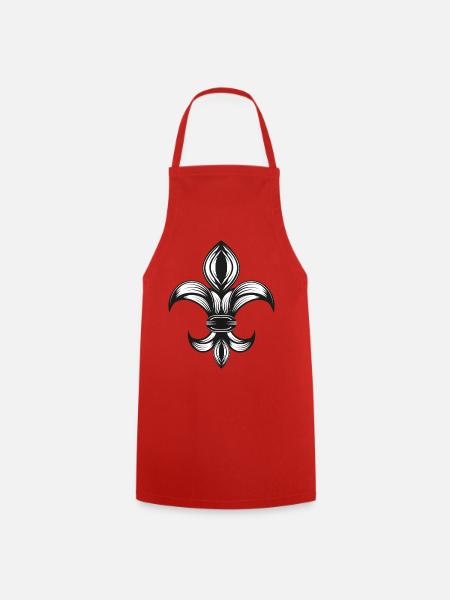 iris stylisé - Fleur-de-Lys - Tablier de cuisine - rouge