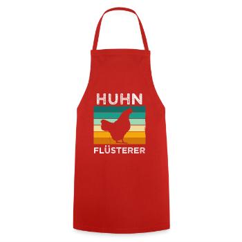 Huhn flüsterer - Kochschürze - Rot - Vorne - AI Model Male 185 dark (185cm)