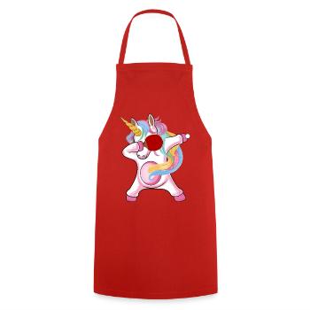 Unicorn Unicorn with Table Tennis Racket for - Cooking Apron - red - Front - AI Model Male 185 dark (185cm)