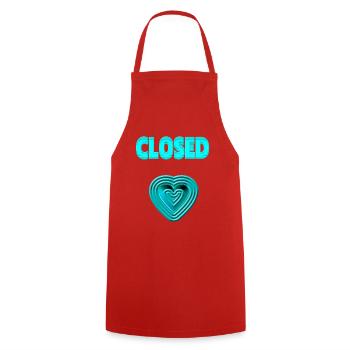 Coeur néon t'aime chagrin d'amour fermé - Tablier de cuisine - rouge - Devant - AI Model Male 185 dark (185cm)