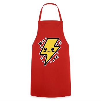 Adorable lightning bolt with kawaii face - Cooking Apron - red - Front - AI Model Male 185 dark (185cm)
