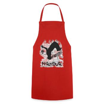 Parkour - Kochschürze - Rot - Vorne - AI Model Male 185 dark (185cm)
