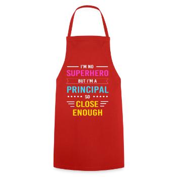 Headmaster Head of School Principal Director - Cooking Apron - red - Front - AI Model Male 185 dark (185cm)