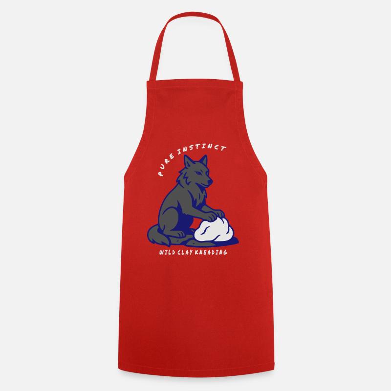 Wolf Instinct: Clay Kneading - Cooking Apron - red
