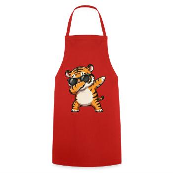 Dabbing Tiger - Kochschürze - Rot - Vorne - AI Model Male 185 dark (185cm)