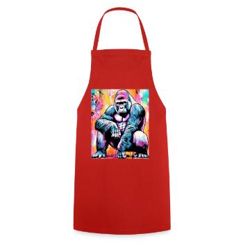 gorille - Tablier de cuisine - rouge - Devant - AI Model Male 185 dark (185cm)