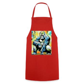 gorille - Tablier de cuisine - rouge - Devant - AI Model Male 185 dark (185cm)