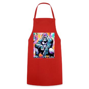 gorille - Tablier de cuisine - rouge - Devant - AI Model Male 185 dark (185cm)