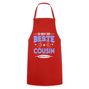 Beste Cousin der Welt Familie Family T-Shirt Fun - Kochschürze - Rot - Vorne - AI Model Male 185 dark (185cm)