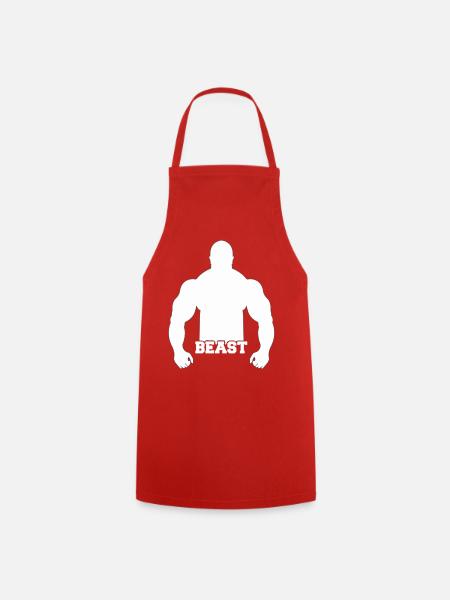 Beast Kraftsilhouette Druck - Kochschürze - Rot