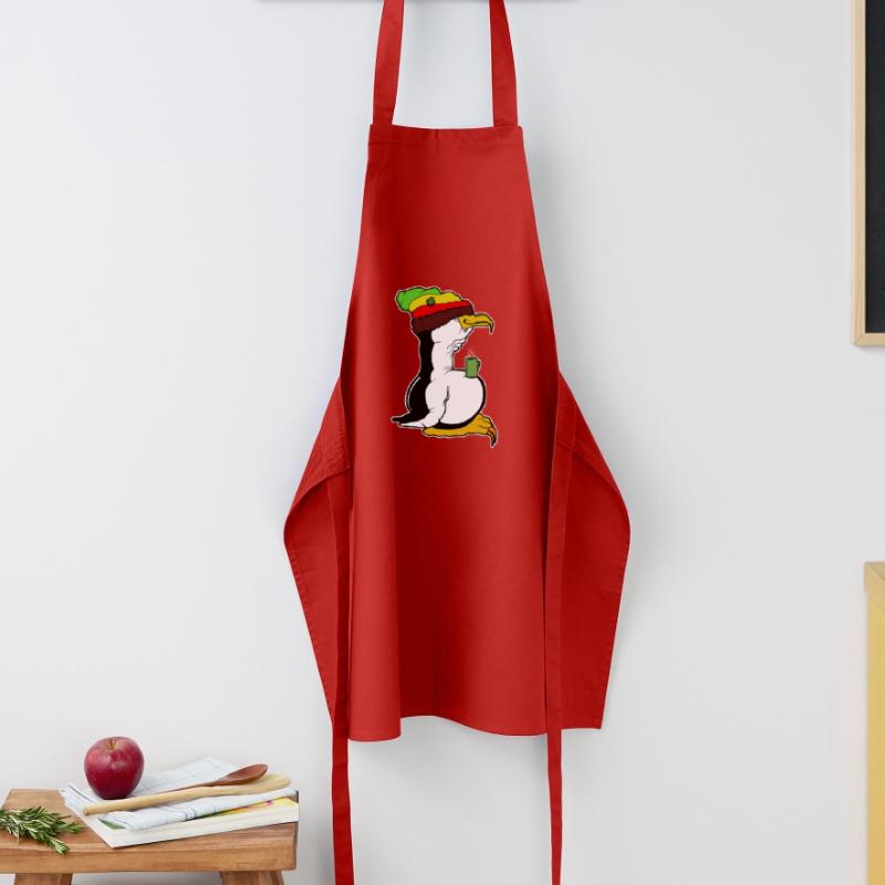 Tux Linux Pinguin Kaffeepause Computerfreak Rasta Kochschürze