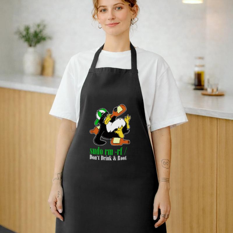 Linux Penguin Sudo Admin Funny Computer Science PC Nerd Cooking Apron