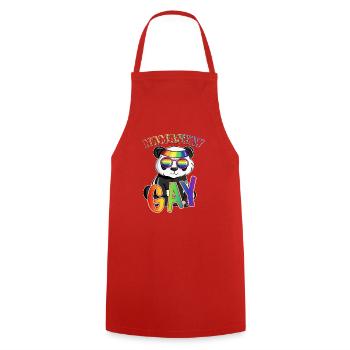Rainbow Namastay Gay Yoga Meditator Illustration - Kochschürze - Rot - Vorne - AI Model Male 185 dark (185cm)