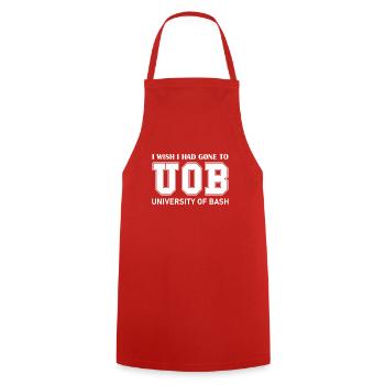 University of Bash Funny for Linux Sysadmin and - Kochschürze - Rot - Vorne - AI Model Male 185 dark (185cm)