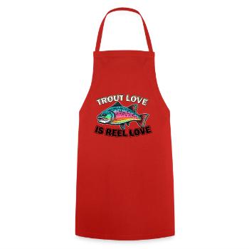 Trout Love is Reel Love For Vintage Fly Fishing - Kochschürze - Rot - Vorne - AI Model Male 185 dark (185cm)