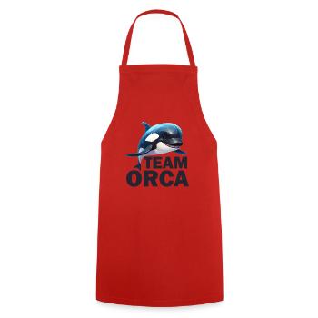 Team Orca - Embrace the Power of the Ocean's - Kochschürze - Rot - Vorne - AI Model Male 185 dark (185cm)