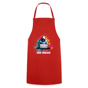 Le mantra du piratage éthique : renifler les - Tablier de cuisine - rouge - Devant - AI Model Male 185 dark (185cm)