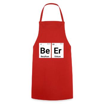 Bier Periodensystem Elemente - Kochschürze - Rot - Vorne - AI Model Male 185 dark (185cm)