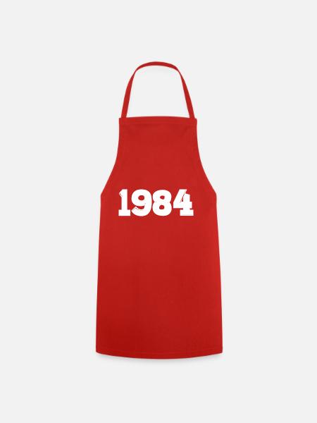 Year 1984 white - Cooking Apron - red