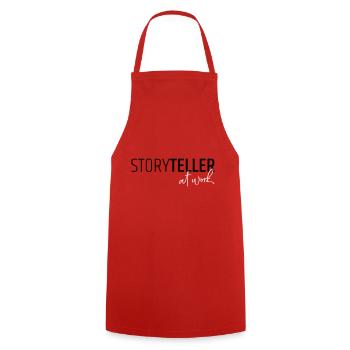 Conteuse au travail - Tablier de cuisine - rouge - Devant - AI Model Male 185 dark (185cm)