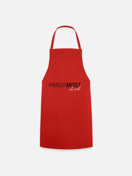 Makeup artist at work - Cooking Apron - red