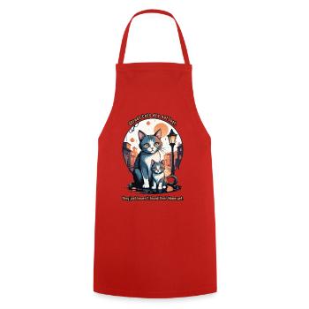 Chats des rues mignons - Tablier de cuisine - rouge - Devant - AI Model Male 185 dark (185cm)