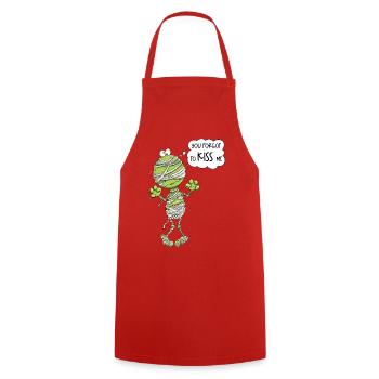 Frog Mummy Halloween You Forgot To Kiss Me - Cooking Apron - red - Front - AI Model Male 185 dark (185cm)