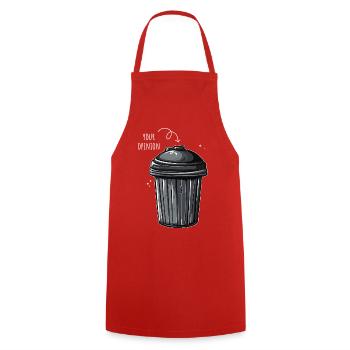 Your Opinion is Trash - Cooking Apron - red - Front - AI Model Male 185 dark (185cm)