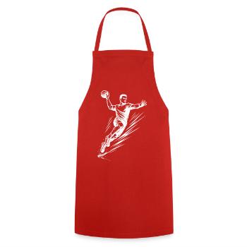 Motif de handball qui fonctionne immédiatement pour les hommes - Tablier de cuisine - rouge - Devant - AI Model Male 185 dark (185cm)