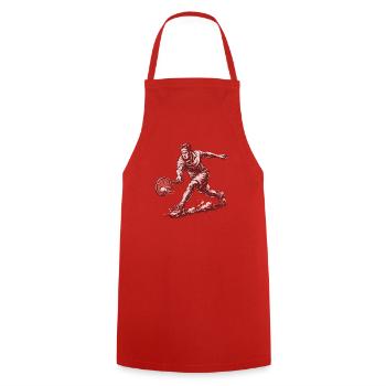 Dynamischer Tennisspieler im Retro-Stil - Kochschürze - Rot - Vorne - AI Model Male 185 dark (185cm)