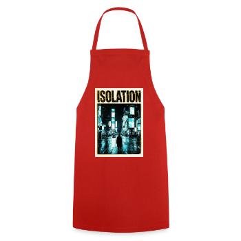 Isolation night in the Neon City - Cooking Apron - red - Front - AI Model Male 185 dark (185cm)