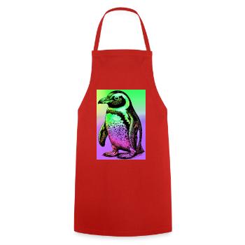 penguin - Cooking Apron - red - Front - AI Model Male 185 dark (185cm)