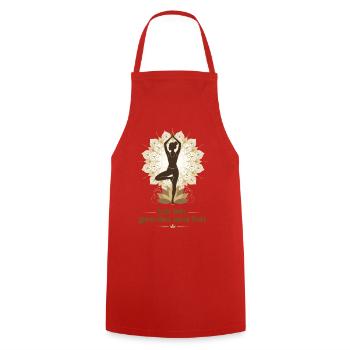 Geerdet und Frei Yoga Mandala - Kochschürze - Rot - Vorne - AI Model Male 185 dark (185cm)