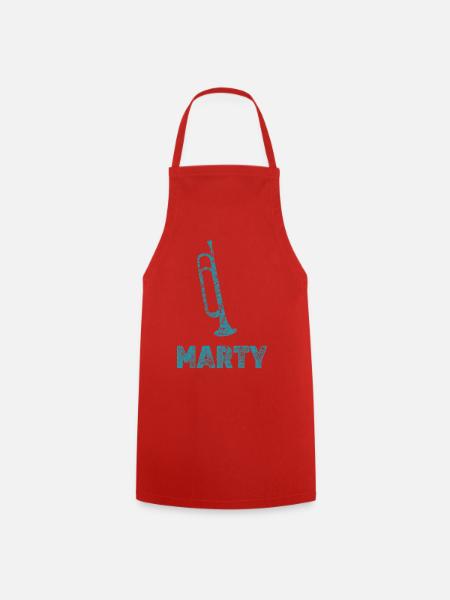 Marty als Trompeten - Kochschürze - Rot
