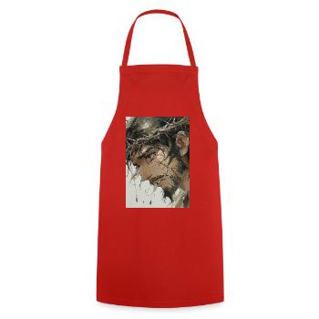 Portrait Crown Thorns - Cooking Apron - red - Front - AI Model Male 185 dark (185cm)