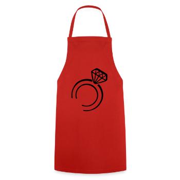 diamant_ring__f1 - Cooking Apron - red - Front - AI Model Male 185 dark (185cm)