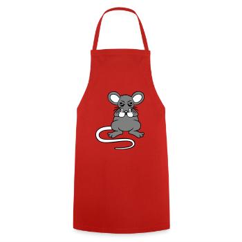 Mouse Nasty Angry Frustrated Aggressive Middle Finger - Cooking Apron - red - Front - AI Model Male 185 dark (185cm)